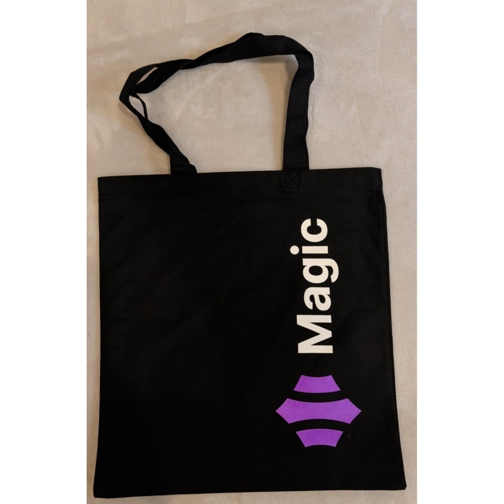 Lot of 5 Magic Black Reusable Tote Bags Purple Emoji Double Sided - Picture 2 of 7